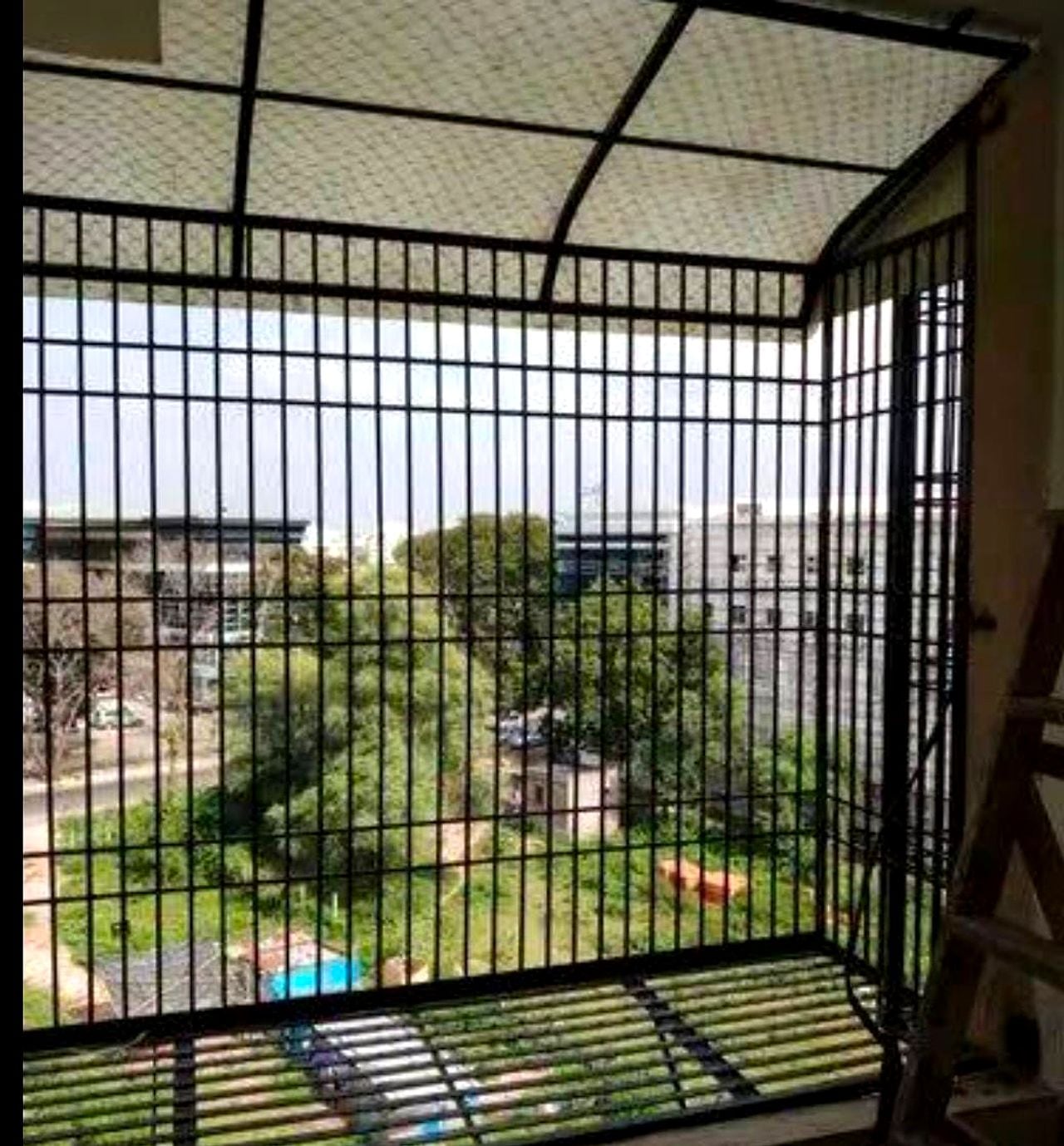 Balcony Safety Mesh Grill — Gates, Grills & Rolling Shutters by Boss Fabrication