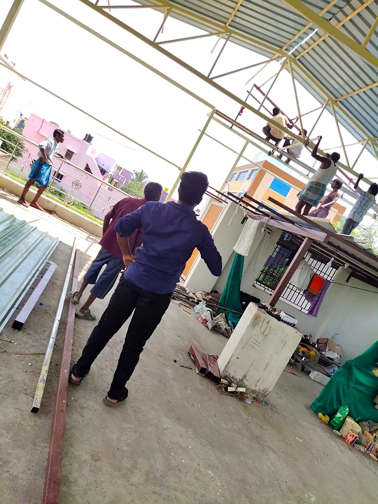 Section handling inside the fabrication shop