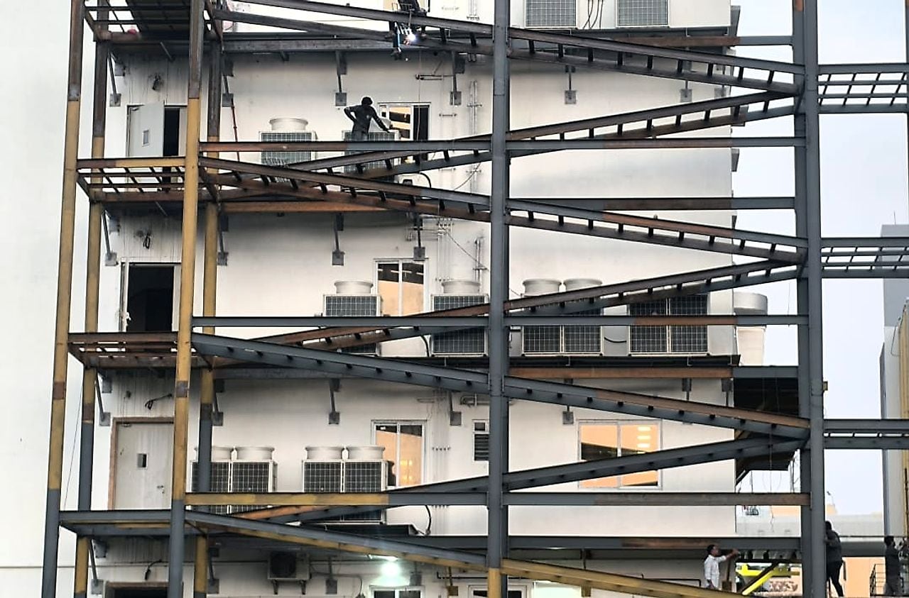 Janani Hospital — Steel Ramp Structure — Structural Steel Fabrication by Boss Fabrication