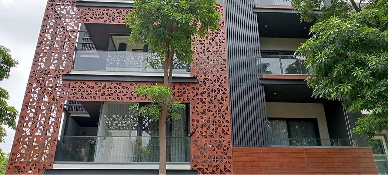 MS Elevation with Perforated Screen — MS Elevation & Facade Fabrication by Boss Fabrication