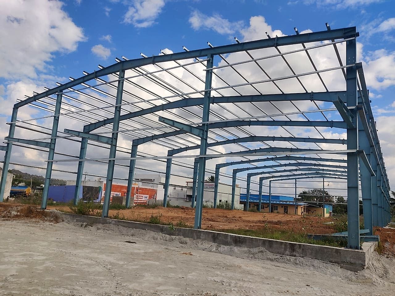 PEB Shed — Curved Rafter Frame by Boss Fabrication