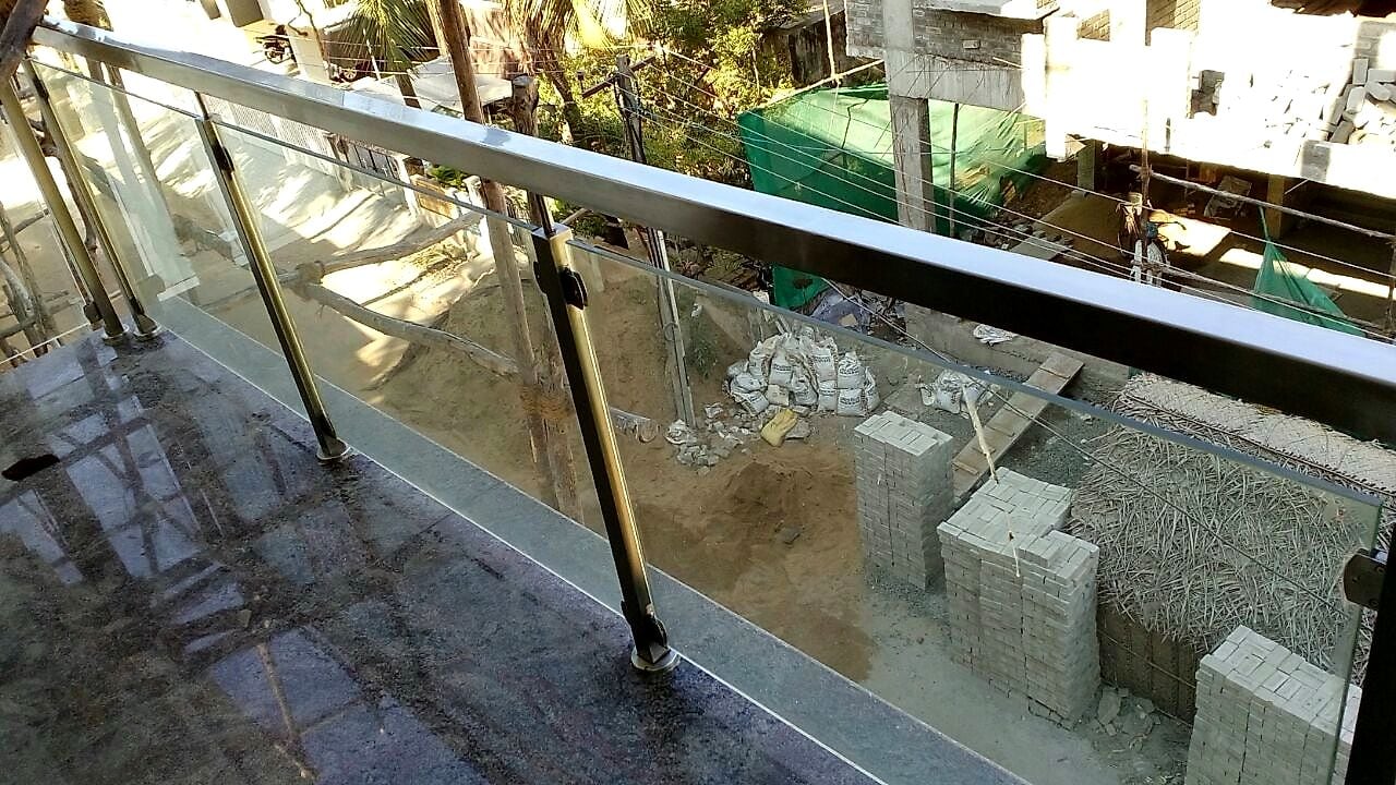Terrace Glass Railing — SS & Glass Handrails, Staircases by Boss Fabrication