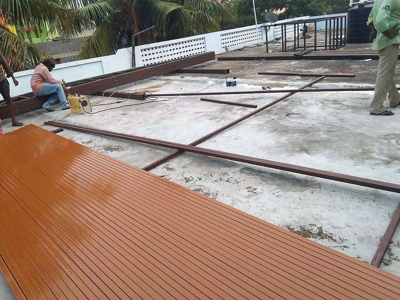 WPC Deck & Steel Terrace Works — Glass & Polycarbonate Pergolas by Boss Fabrication